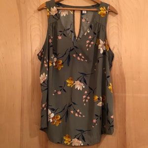 Floral Olive Tank Top